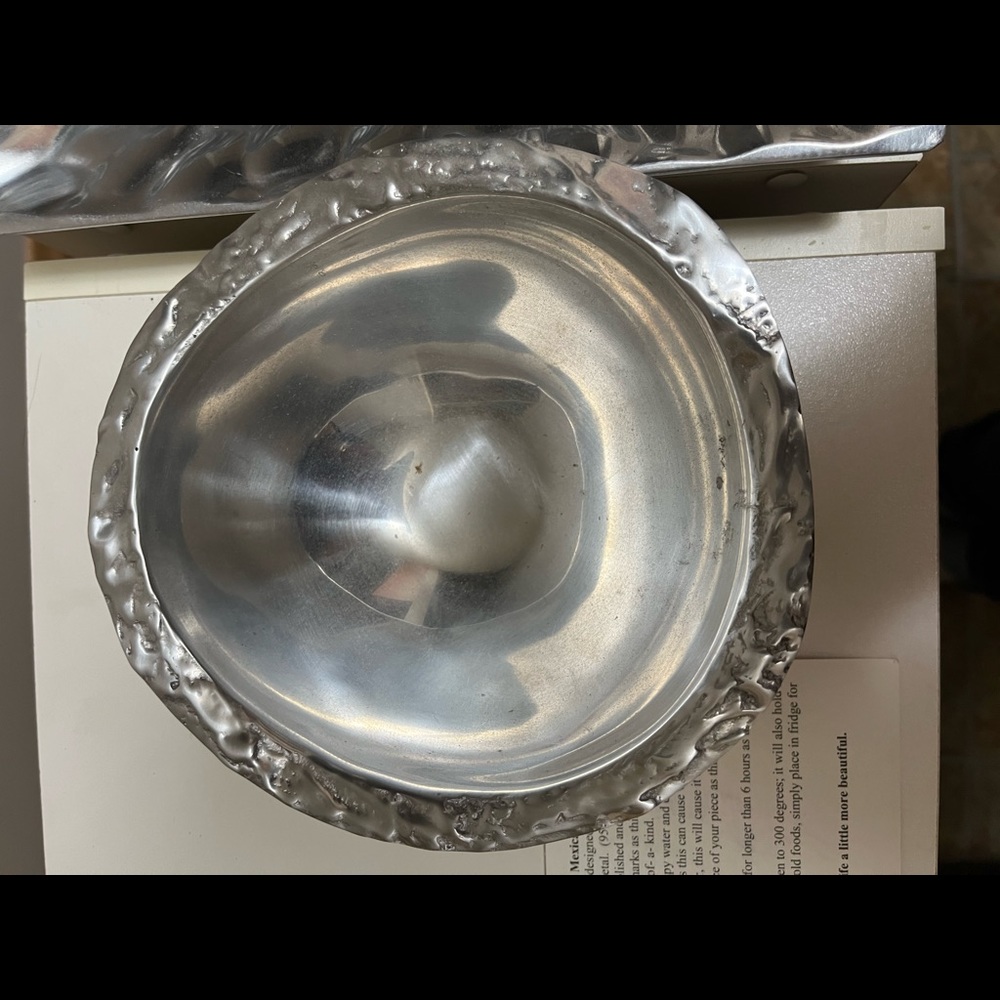 Mexican Pewter Serving Bowl